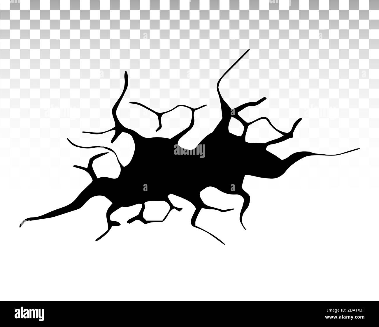 Fissures de masse. Tremblement de terre et fissures de terre, effet de trou, craquelure et texture de mur endommagée. Illustrations vectorielles pour tremblement de terre, accident, destruction Illustration de Vecteur