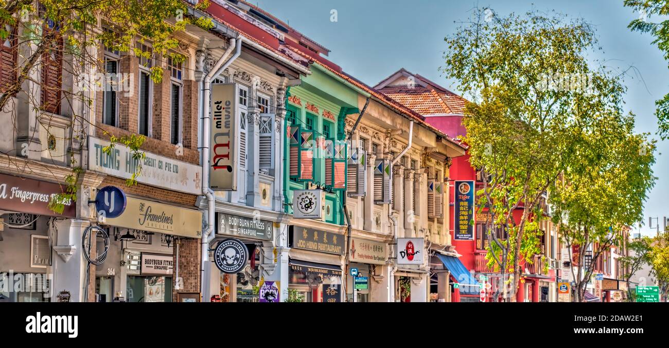 Architecture traditionnelle Peranakan dans le quartier Joo Chiat de Singapour Banque D'Images