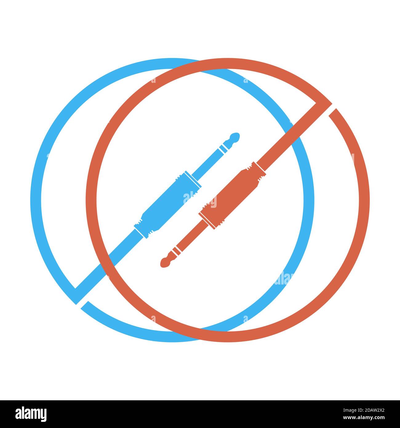 Logo du câble audio numérique coaxial isolé sur fond blanc Illustration de Vecteur