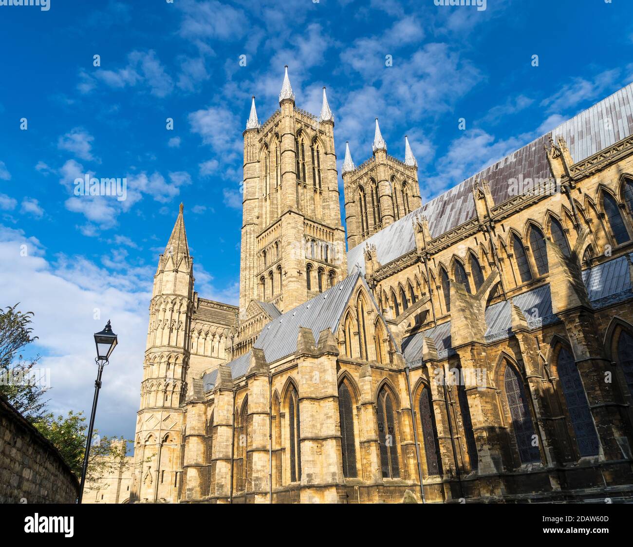 West tours Lincoln Cathedral depuis Southside of Minster Yard Lincoln Ville Lincolnshire octobre 2020 Banque D'Images