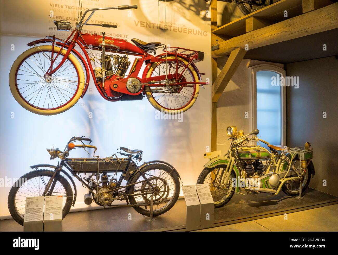 Vieux motocycles, PS.SPEICHER Museum, Einbeck, Basse-Saxe, Allemagne Banque D'Images