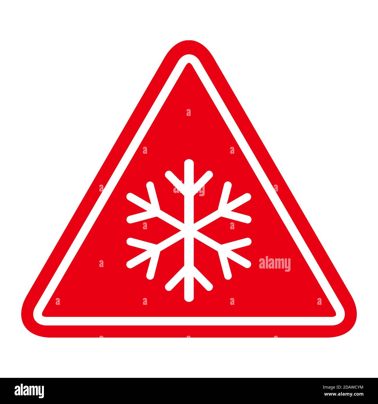 Icône hiver neige, signe danger de flocon de glace, illustration du ...