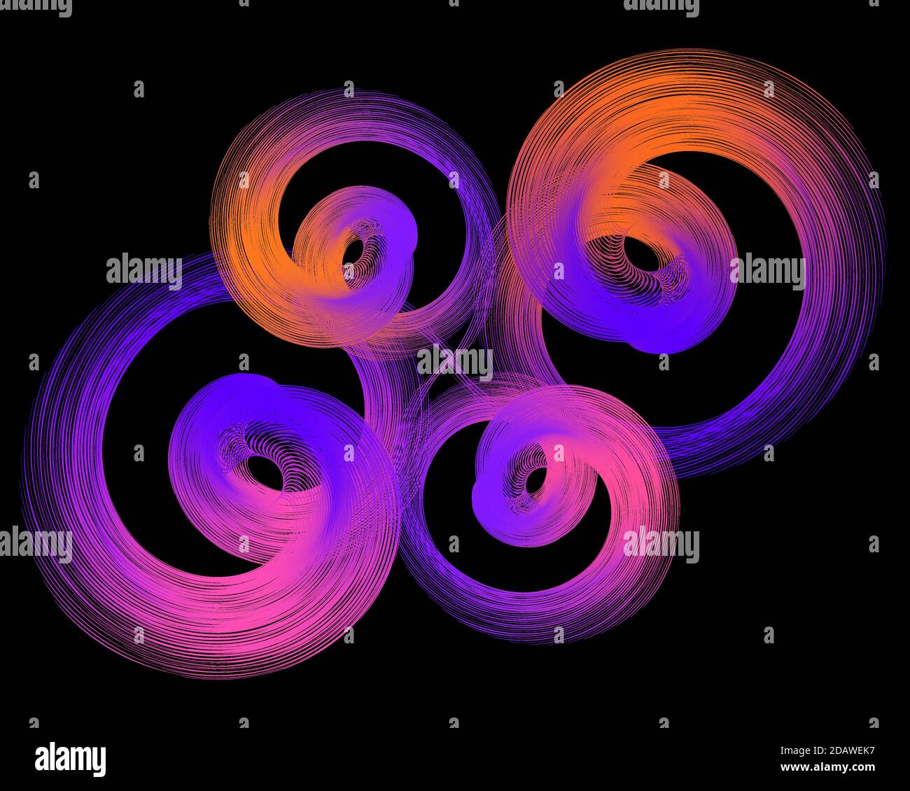 Traits de pinceau tourbillonnants colorés sur fond noir, abstraction, arrière-plan, illustration vectorielle, eps 10 Illustration de Vecteur