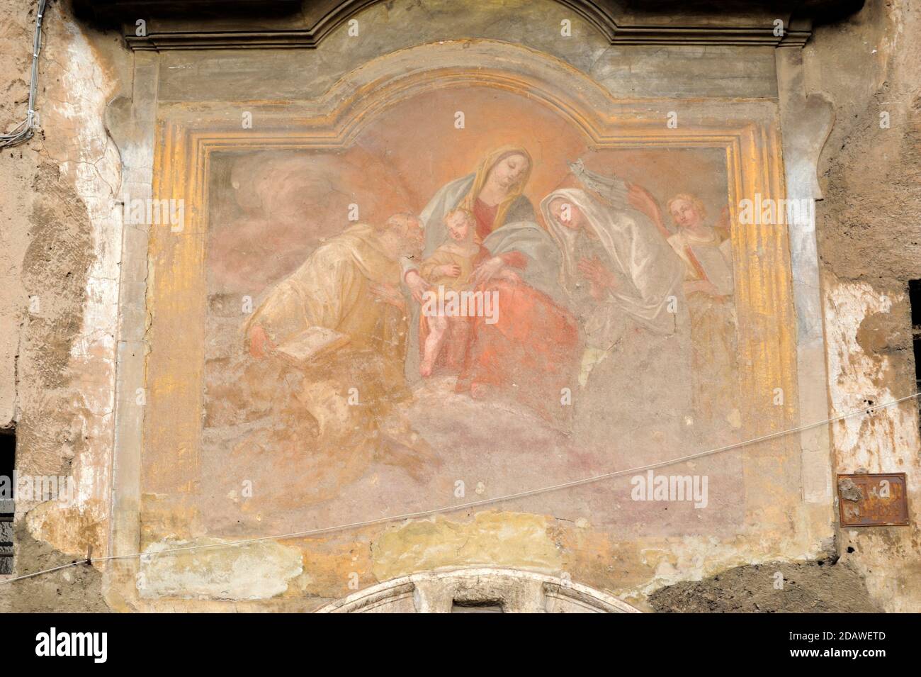 Fresque (18th siècle), Monastero delle Oblate di Santa Francesca Romana, via del Teatro di Marcello, Rome, Italie Banque D'Images