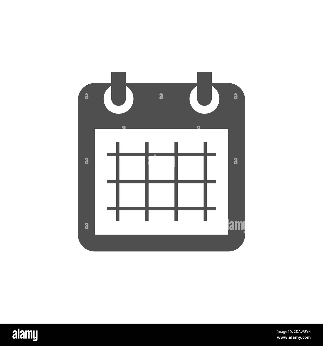Icône de calendrier simple. Symbole vectoriel noir de la page de calendrier. Illustration de Vecteur