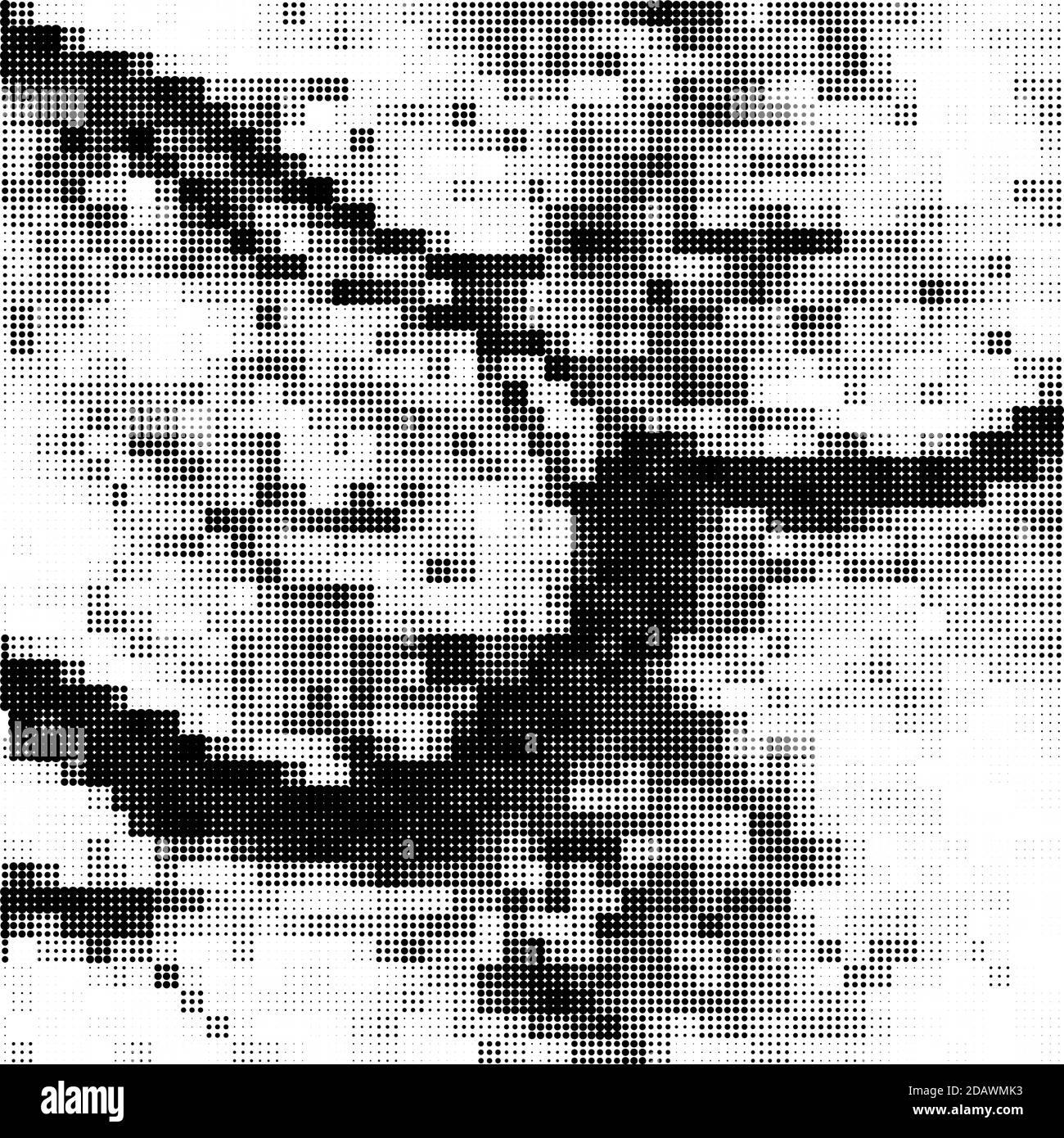 Modèle de demi-teinte. Ensemble de points. La texture en pointillés sur fond blanc. Grunge Overlay Modèle. La conception linéaire de détresse. Banque D'Images