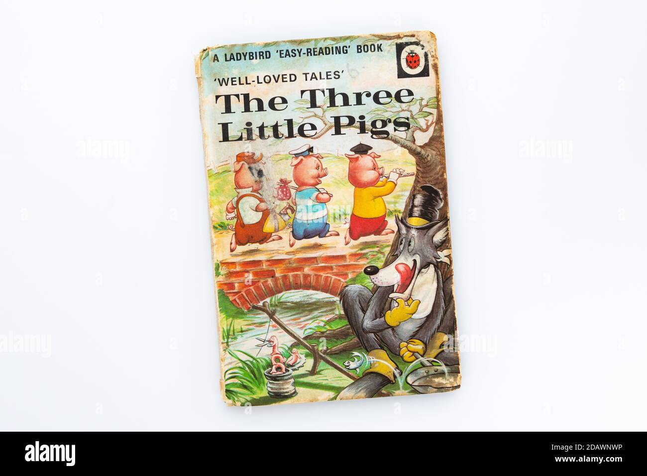 Les trois petits cochons - copie vintage de Ladybird 'Easy Lecture du livre' Banque D'Images