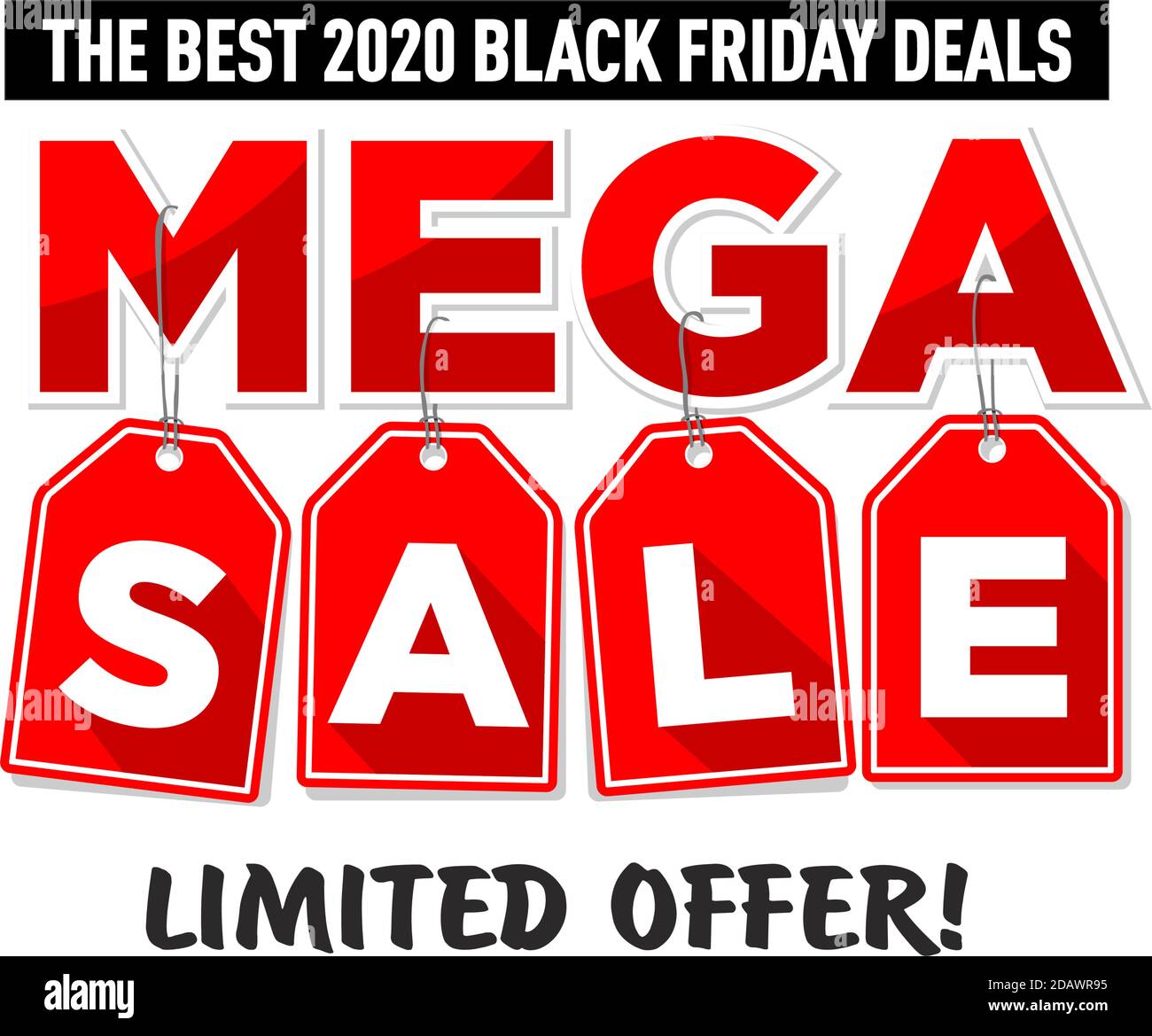 Design de la bannière du Vendredi fou. Illustration, vecteur sur fond transparent Illustration de Vecteur