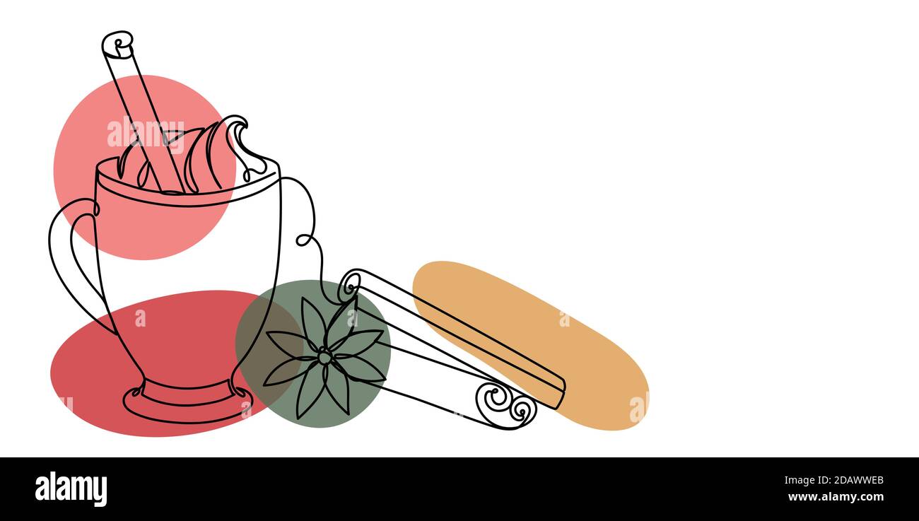 Coupe de Noël de style linéaire dessinée à la main. Illustration de Vecteur