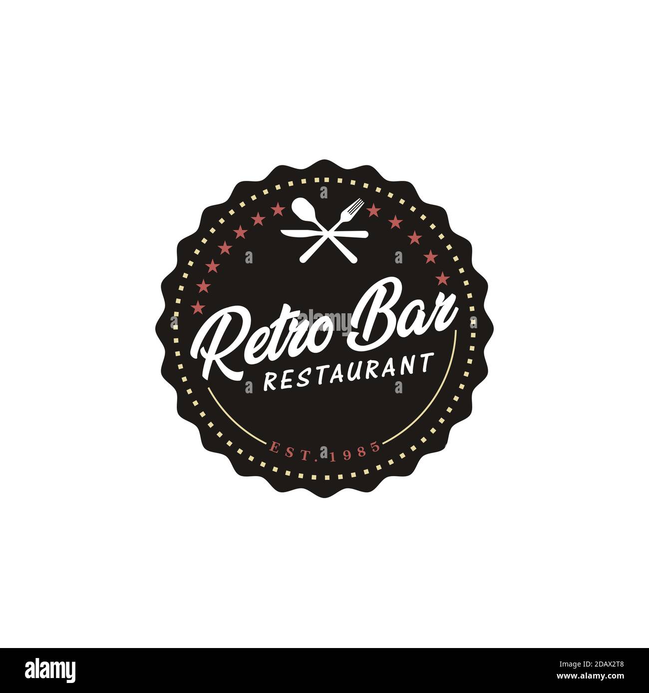 Vintage Retro Bar Restaurant étiquette Emblem autocollant logo Image  Vectorielle Stock - Alamy