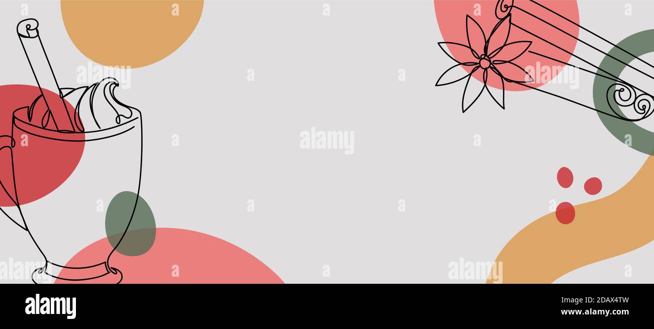 Coupe de Noël de style linéaire dessinée à la main. Illustration de Vecteur