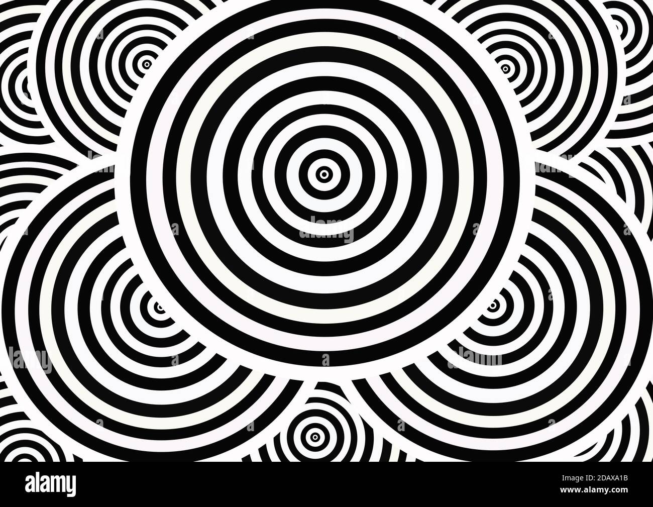 cercle abstrait arrière-plan noir et blanc Banque D'Images