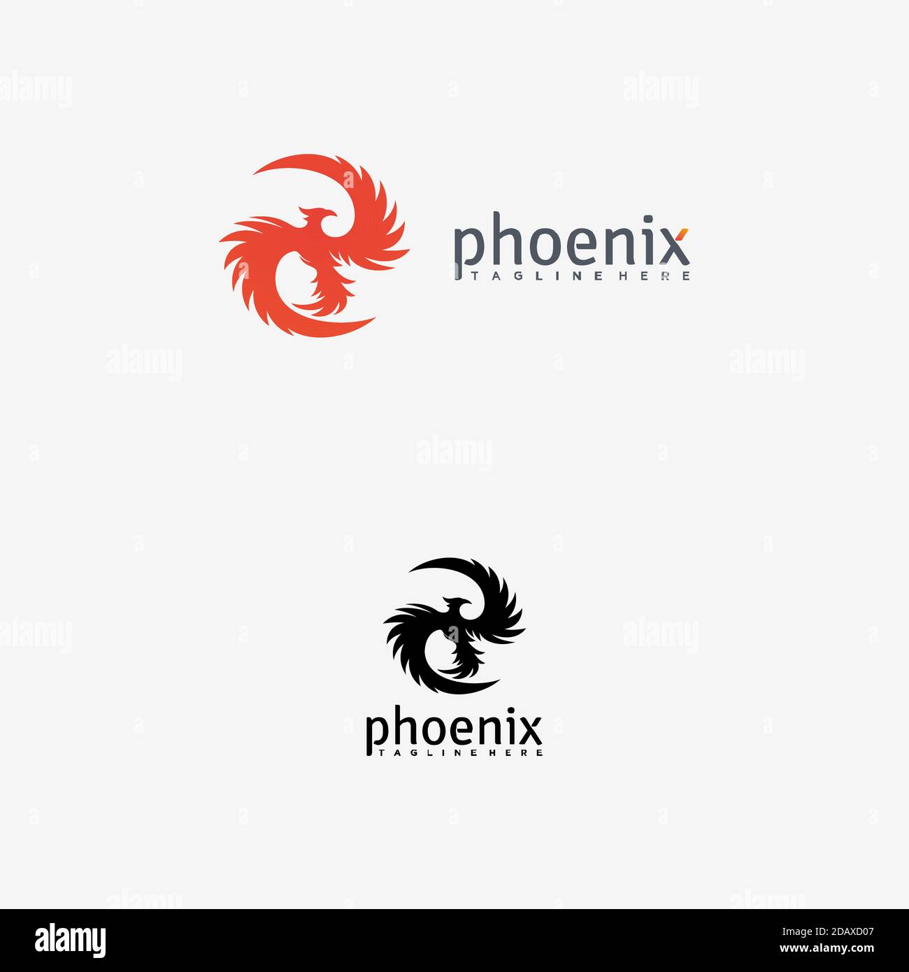 Logo Phoenix oiseau et feu vecteur Illustration de Vecteur