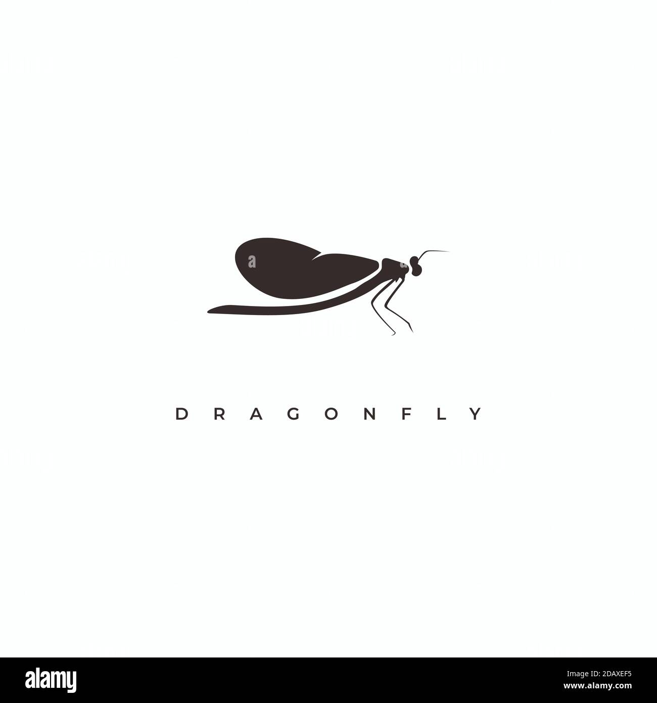 Motif vectoriel du logo de silhouette Dragonfly Illustration de Vecteur