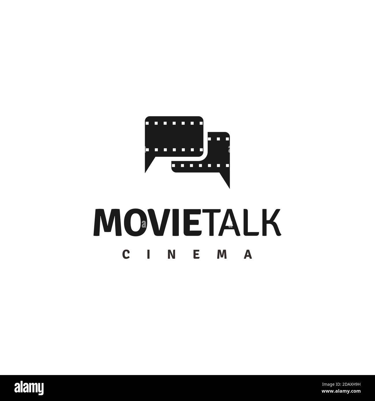 Logo de chat de film, films négatifs avec logo de chat de bulle Illustration de Vecteur