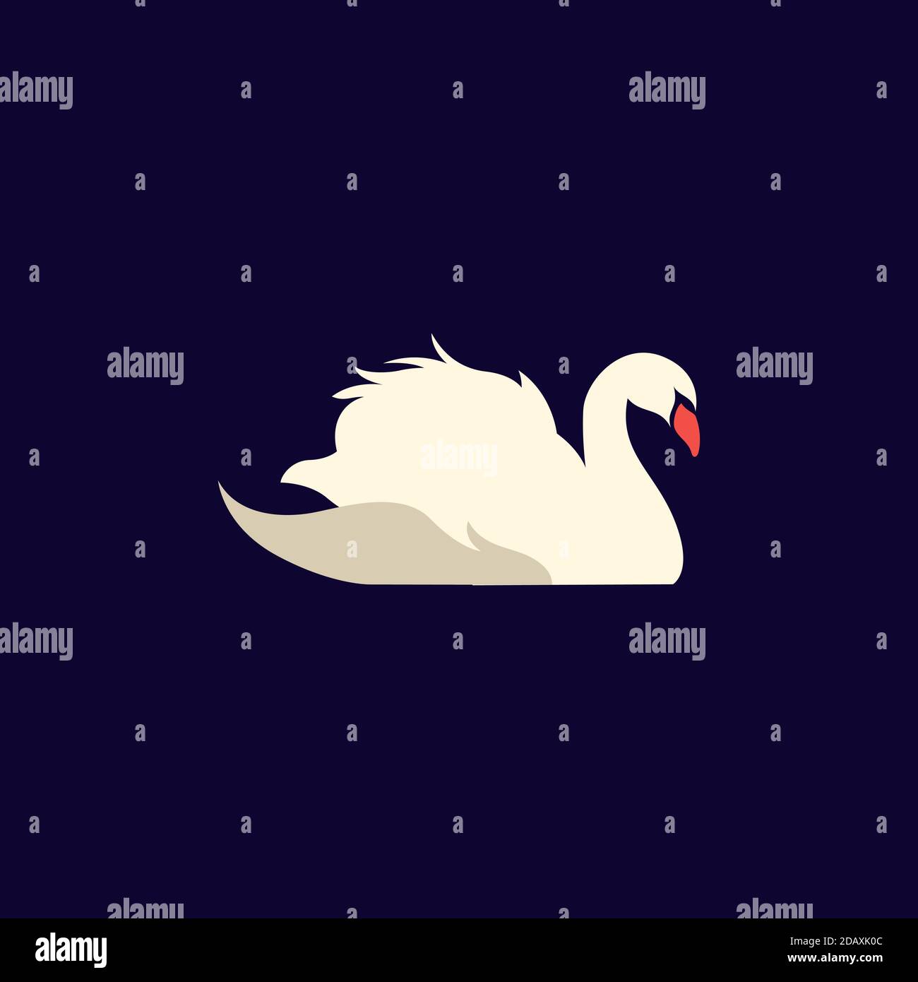 dessin de silhouette d'oie / cygne natation dans le lac Illustration de Vecteur