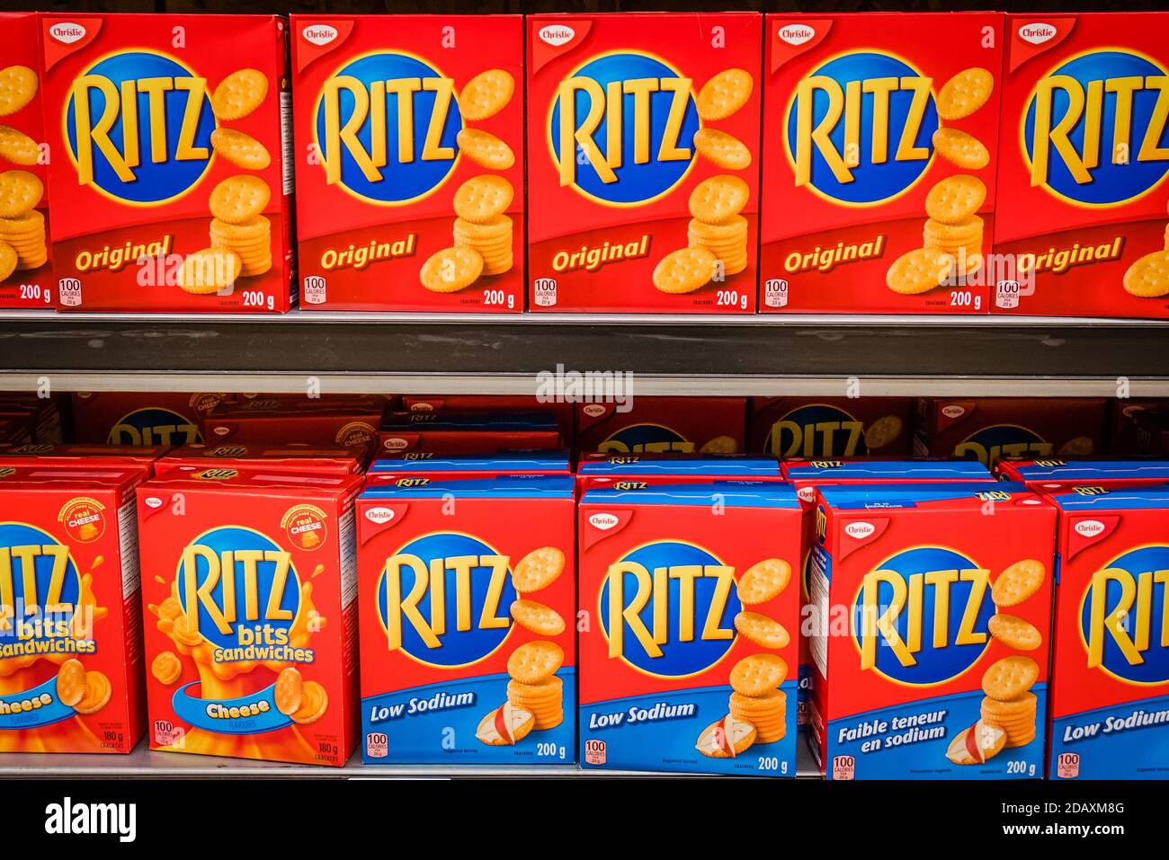 le supermarché ritz crakers est sur une étagère Banque D'Images