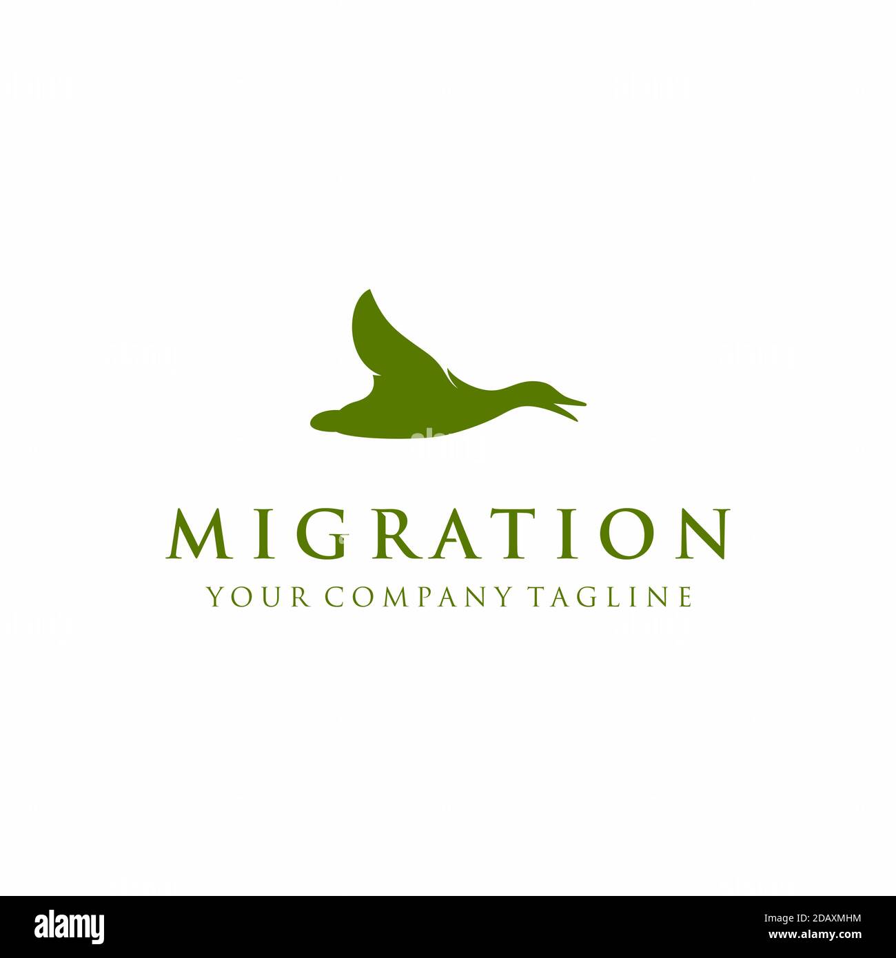 Survoler l'oie, le cygne, le logo silhouette de canard Illustration de Vecteur