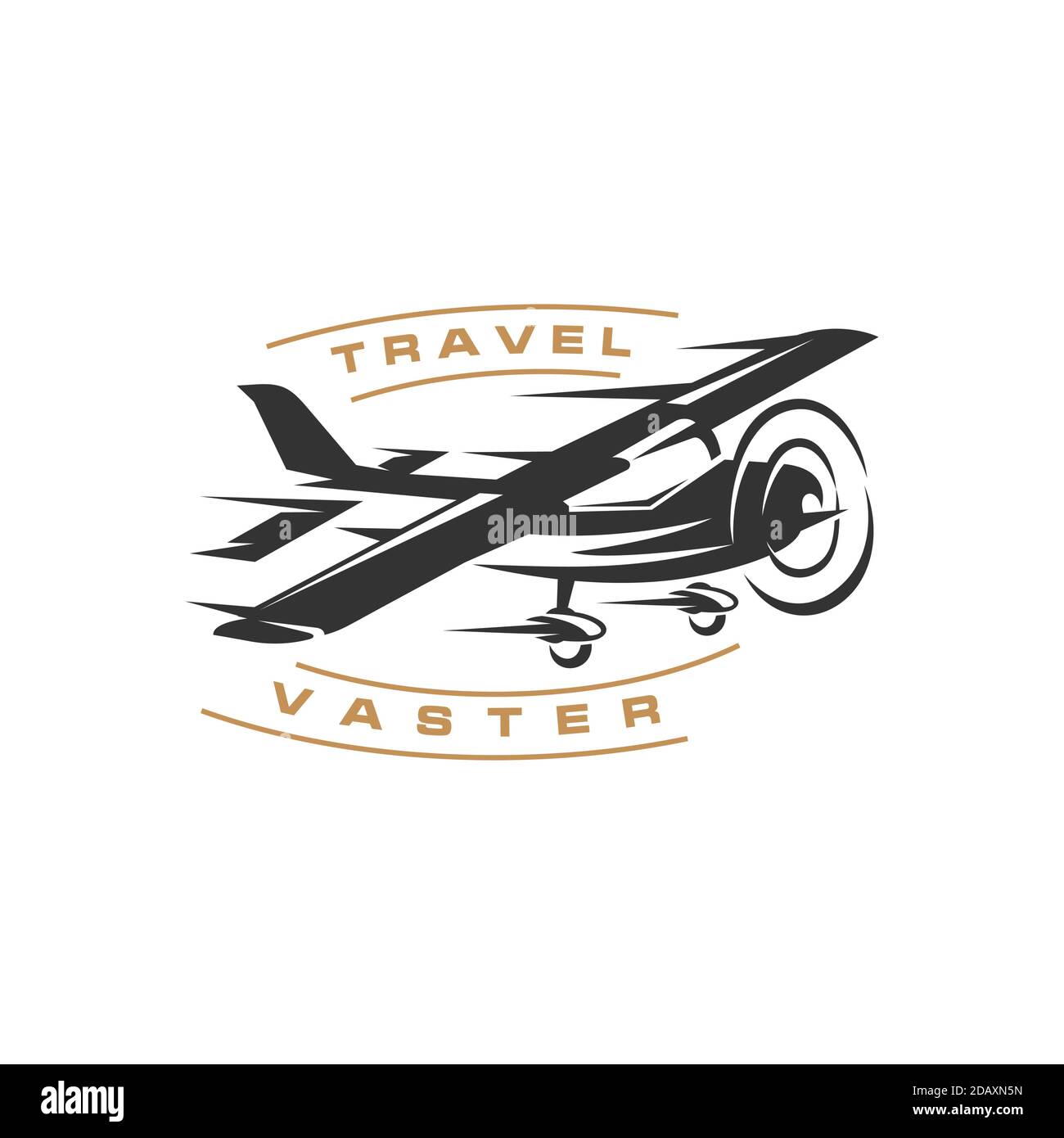 Avion rétro vintage avec logo concept rapide Illustration de Vecteur