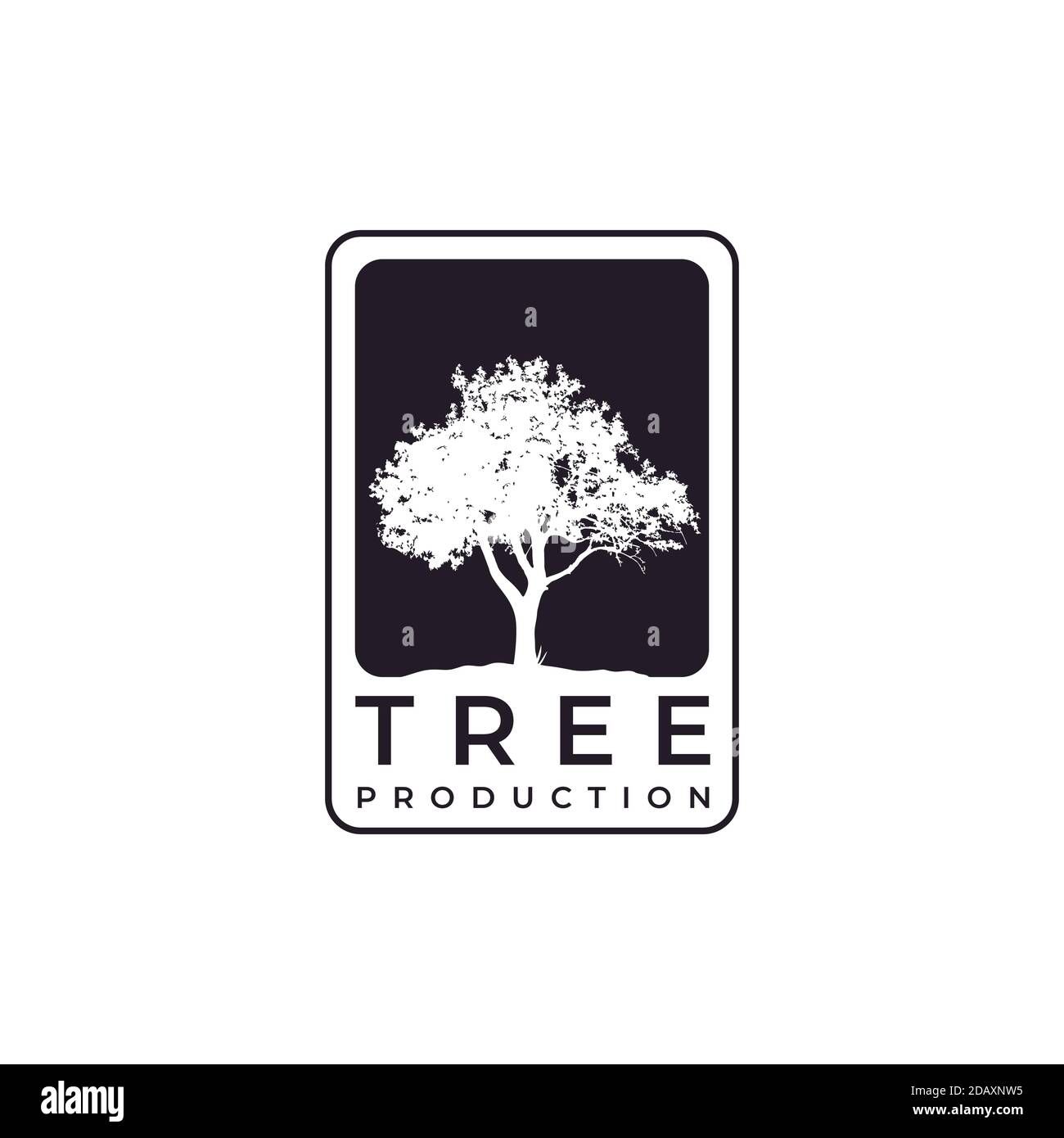 Design rétro et vintage du logo de service Oak Maple Tree Illustration de Vecteur
