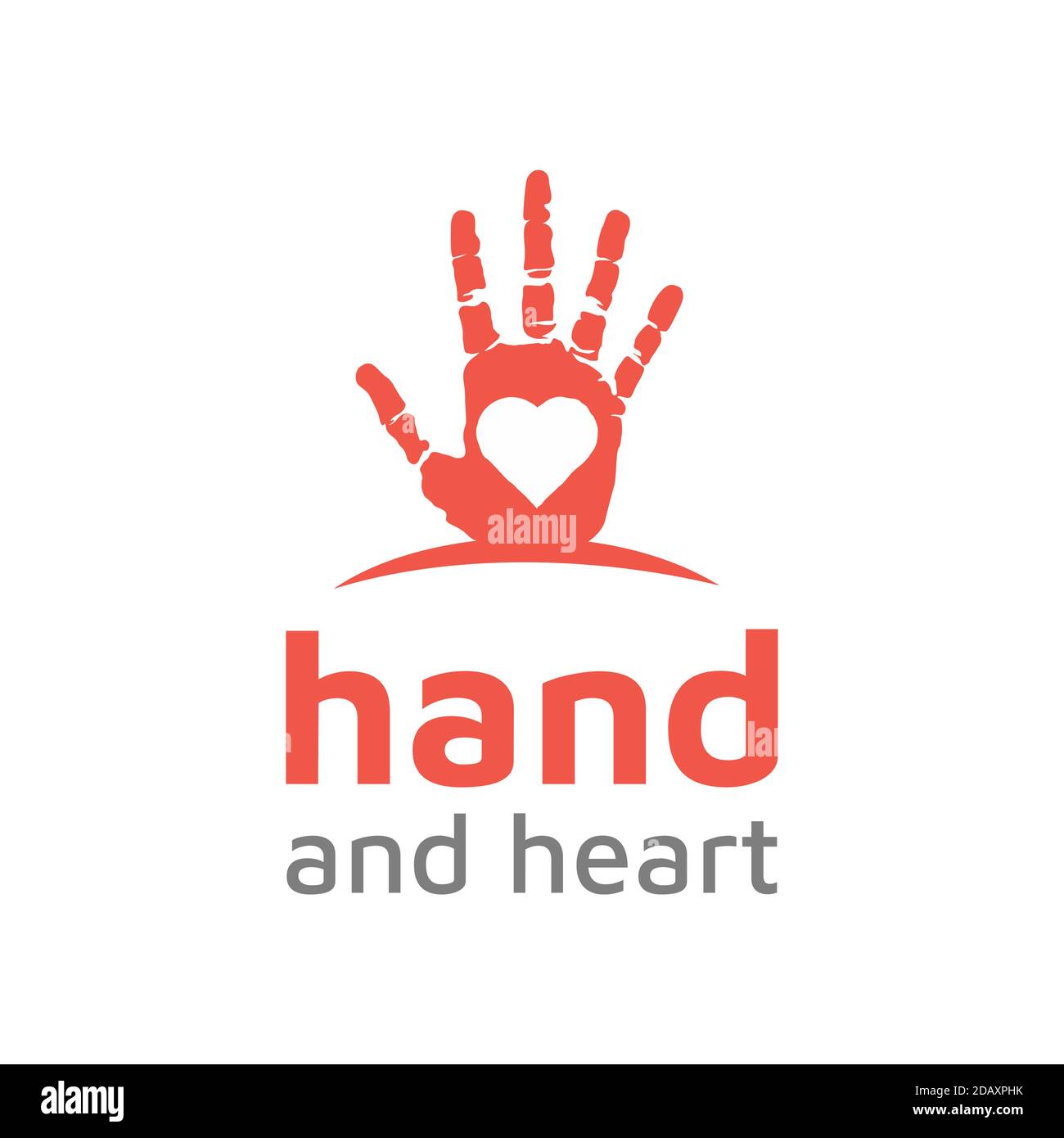 Main Paint avec coeur amour logo design vectoriel Illustration de Vecteur