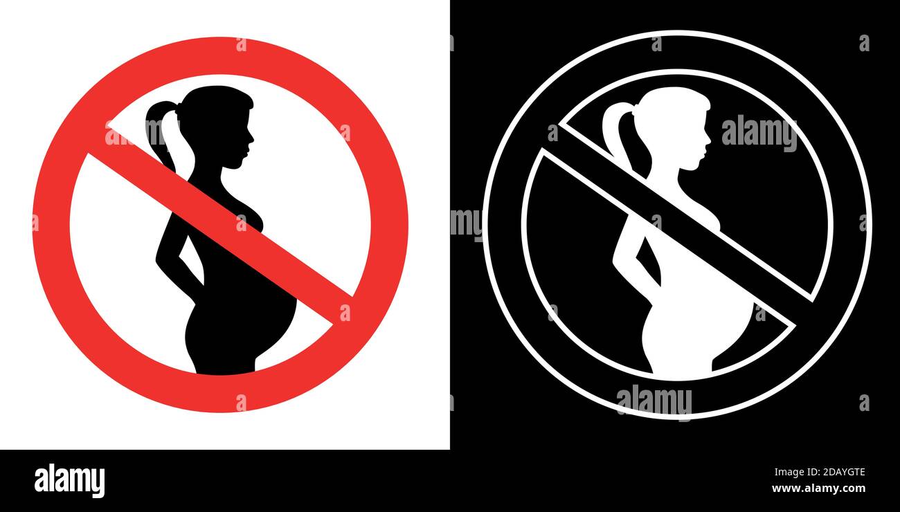 Ne signez pas pour les femmes enceintes d'avertissement sur des choses malsaines ou dangereuses. Illustration de Vecteur