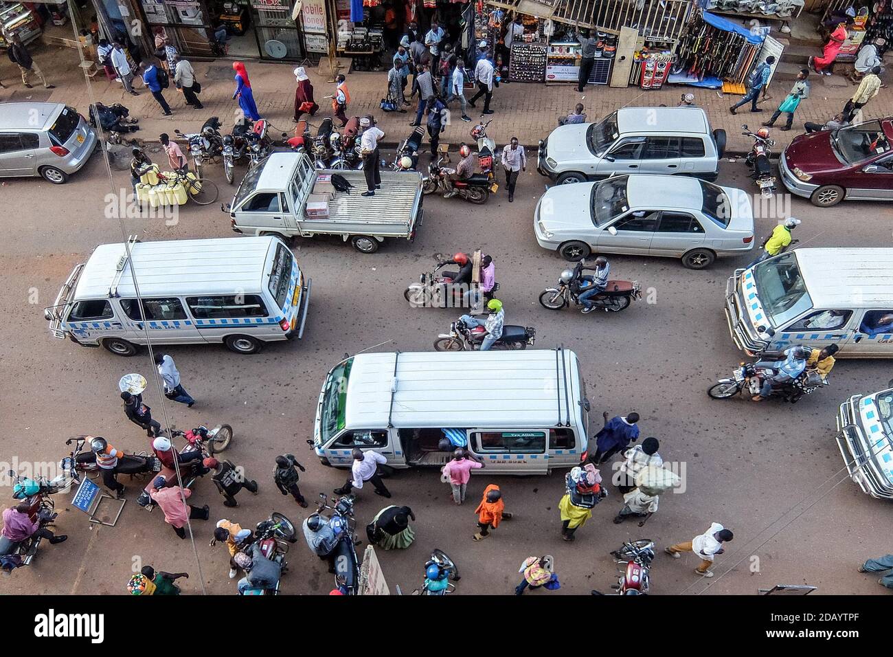 Bâtiments le long de William Street à Kampala Banque D'Images