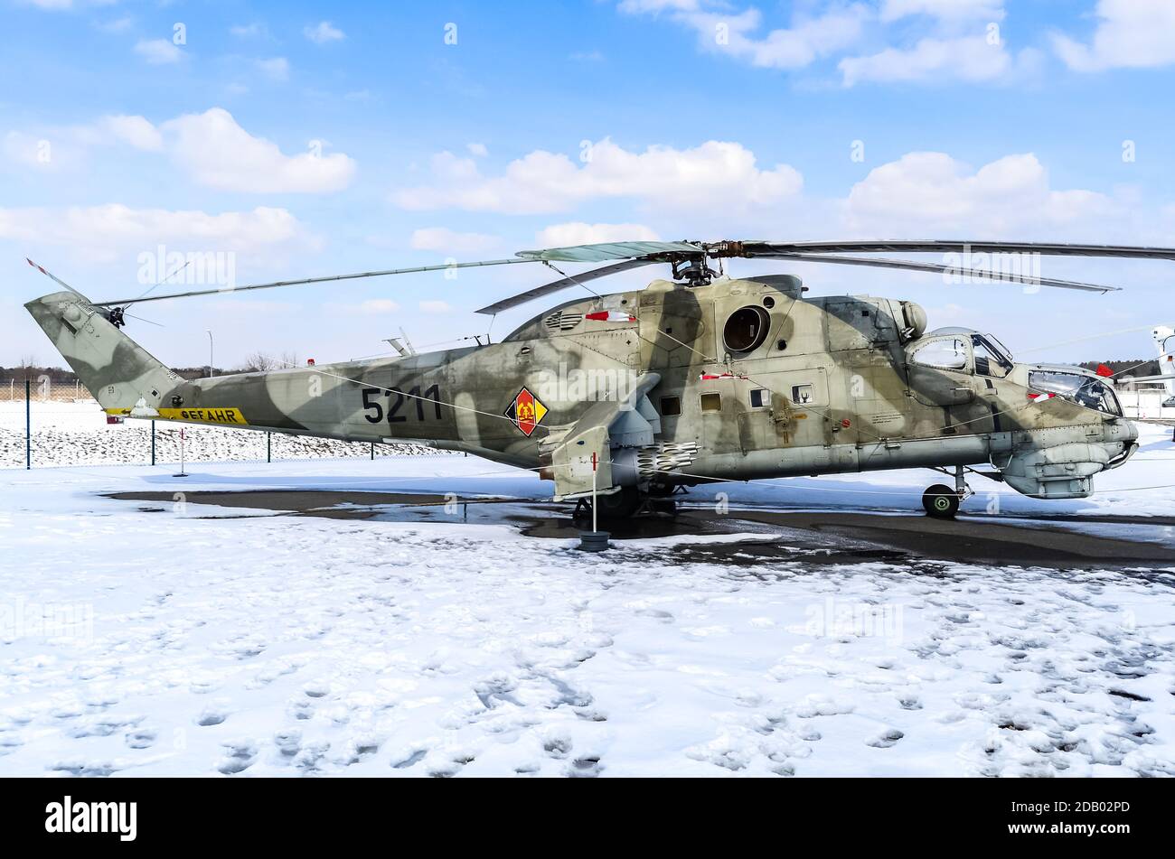 Mil mi-24D de l'armée de l'air est-allemande, exposé au Musée d'histoire militaire de Berlin, à Gatow Banque D'Images