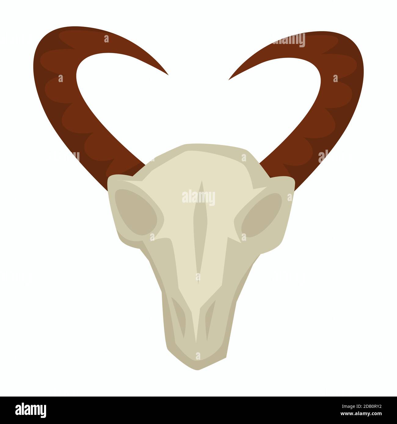 Crâne de chèvre avec cornes âge pierre personnes primitives chasse Illustration de Vecteur