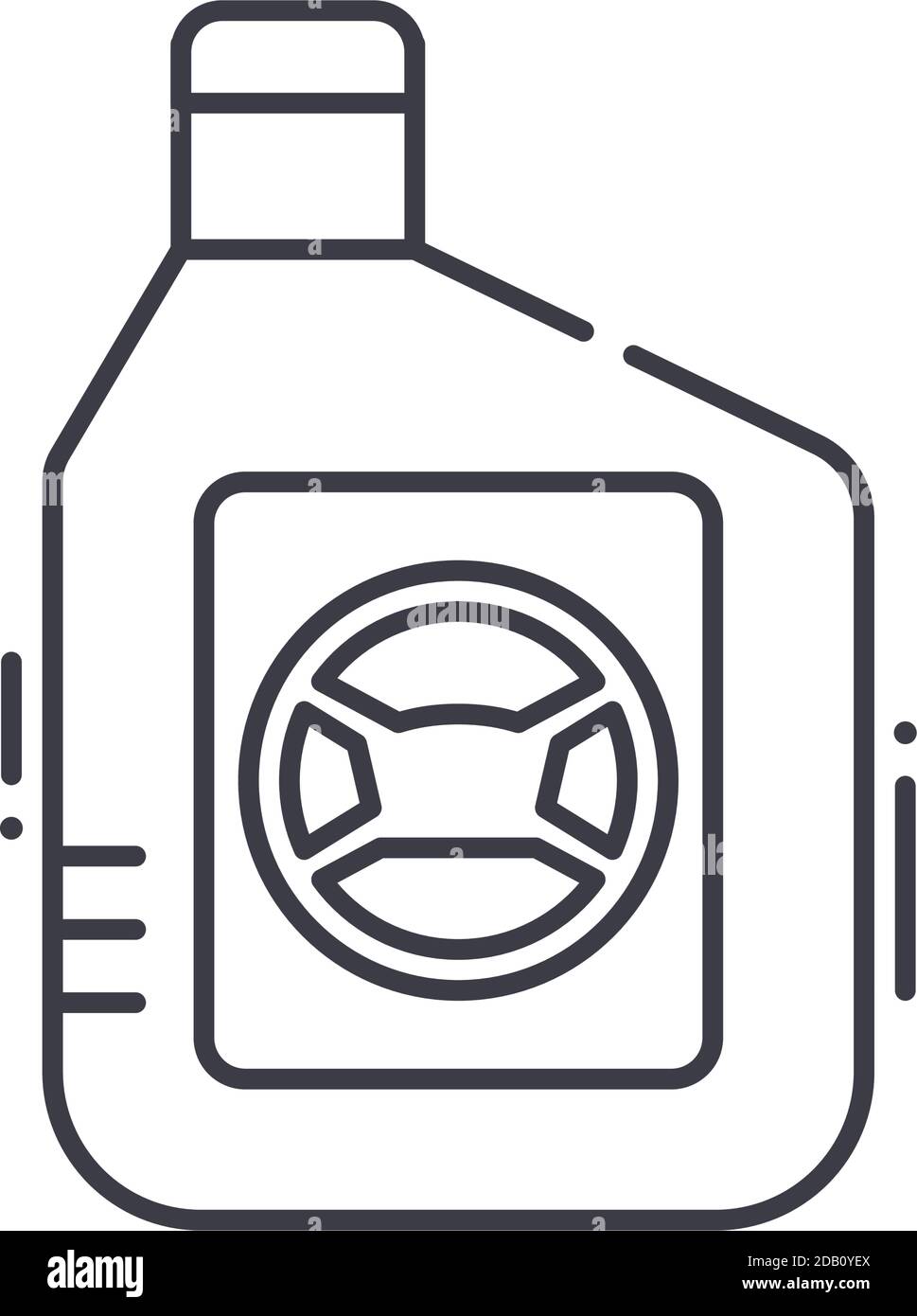 Icône de liquide de direction assistée, illustration isolée linéaire, vecteur de ligne mince, panneau de conception Web, symbole de concept de contour avec trait modifiable sur blanc Illustration de Vecteur