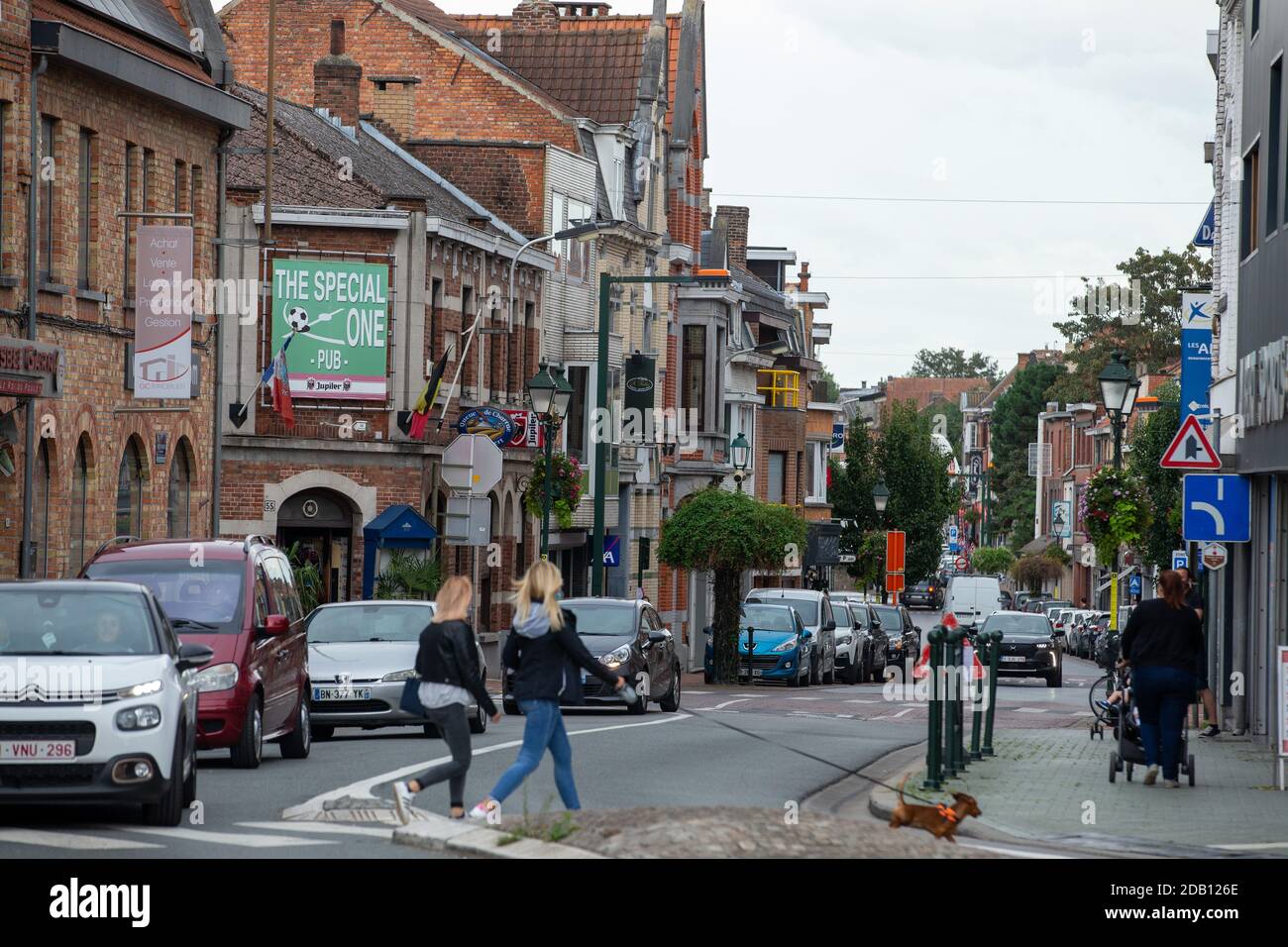 L'illustration montre une vue de rue de Comines-Warneton (Komen-Waasten), jeudi 27 août 2020. BELGA PHOTO NICOLAS MATERLINCK Banque D'Images