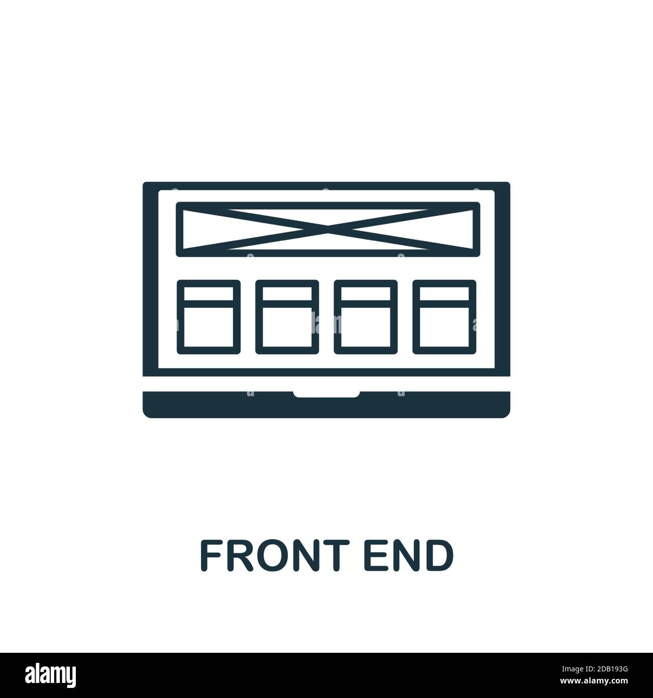 Icône Front End. Elément simple de la collection de développement de site Web. Icône Front End remplie pour les modèles, les infographies et bien plus encore Illustration de Vecteur