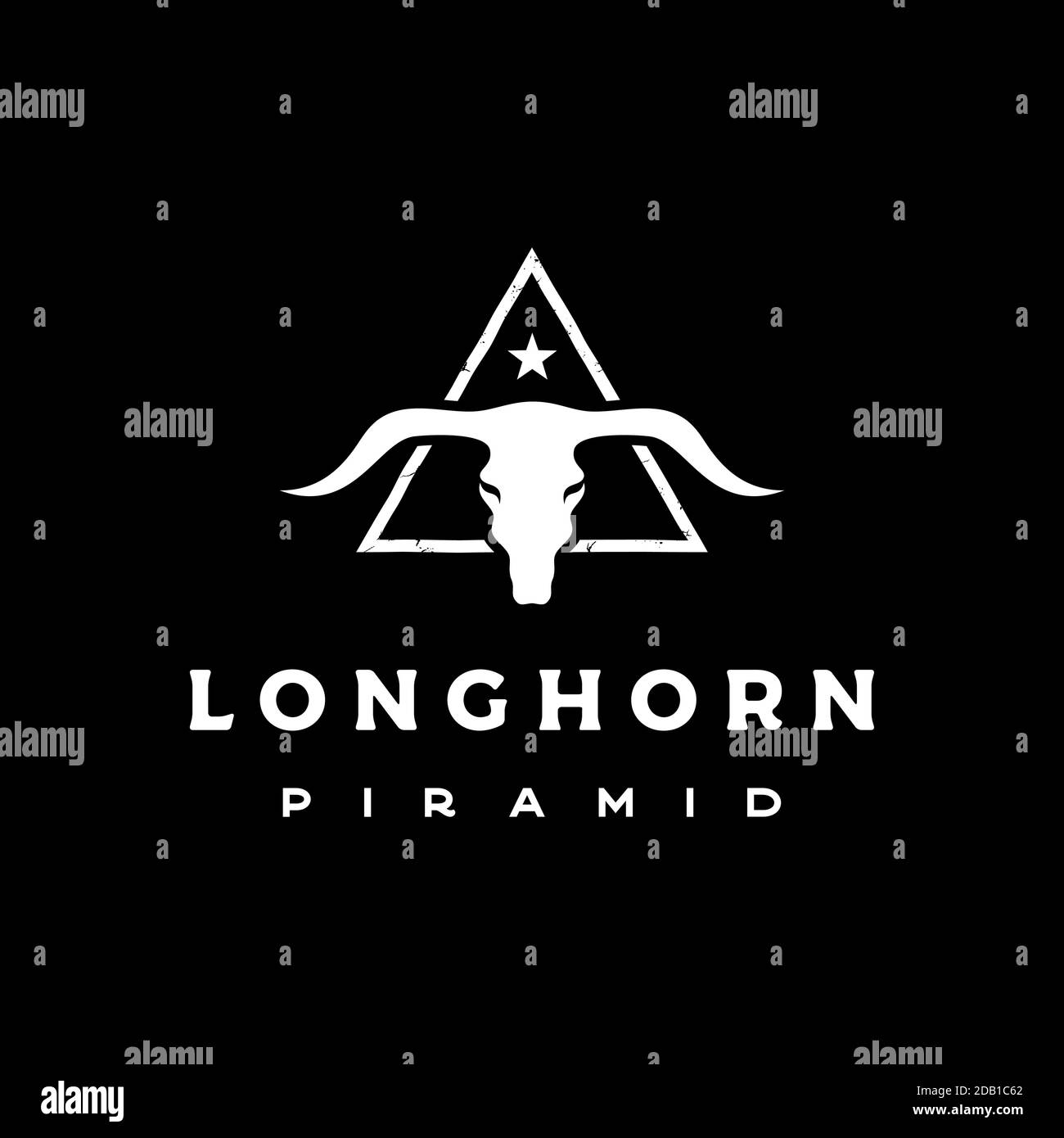 Vintage Retro Texas Longhorn Buffalo Bull bovin pour l'Ouest Logo Farm Ranch Country Illustration de Vecteur