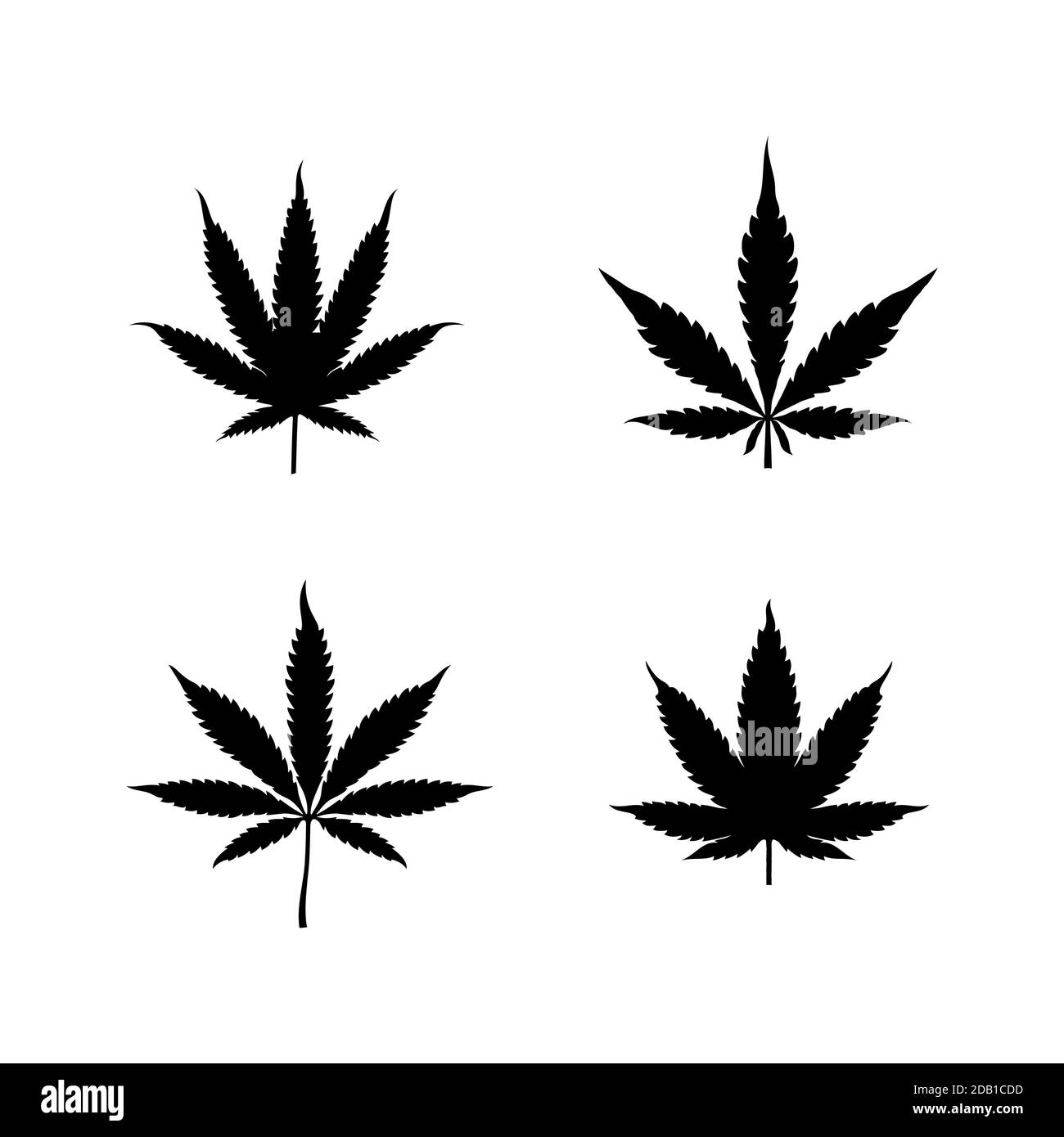 Silhouette cbd cannabis marijuana chanvre feuille logo design Illustration de Vecteur