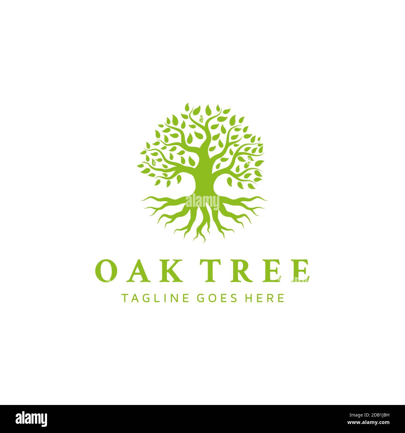 Logo Banyan Tree en chêne. Inspiration pour le design du logo Tree of Life Illustration de Vecteur