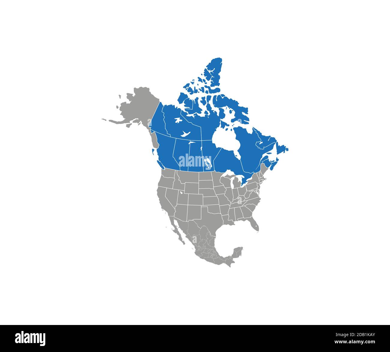 Vecteur de carte du Canada sur l'Amérique du Nord. Illustration vectorielle. Illustration de Vecteur