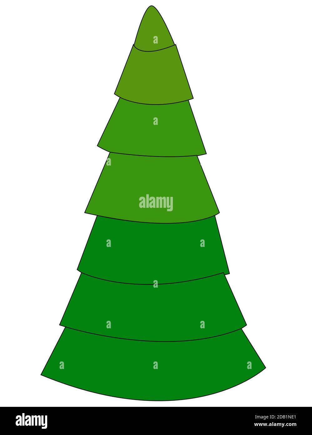 SAPIN DE NOËL VERT SUR FOND BLANC. Illustration de Vecteur