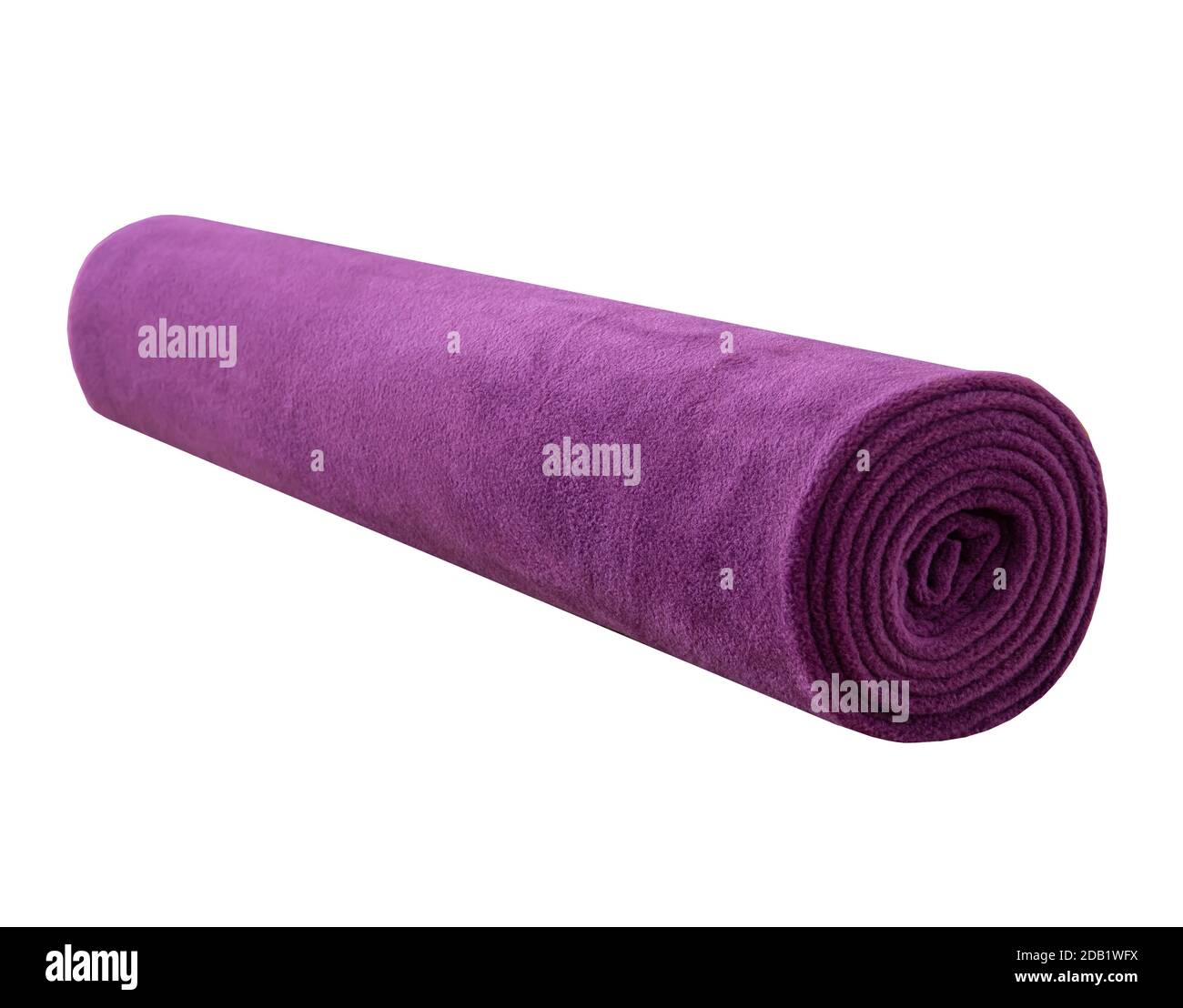 Rouleau de couverture polaire ou polaire. Couverture de yoga mauve Photo  Stock - Alamy