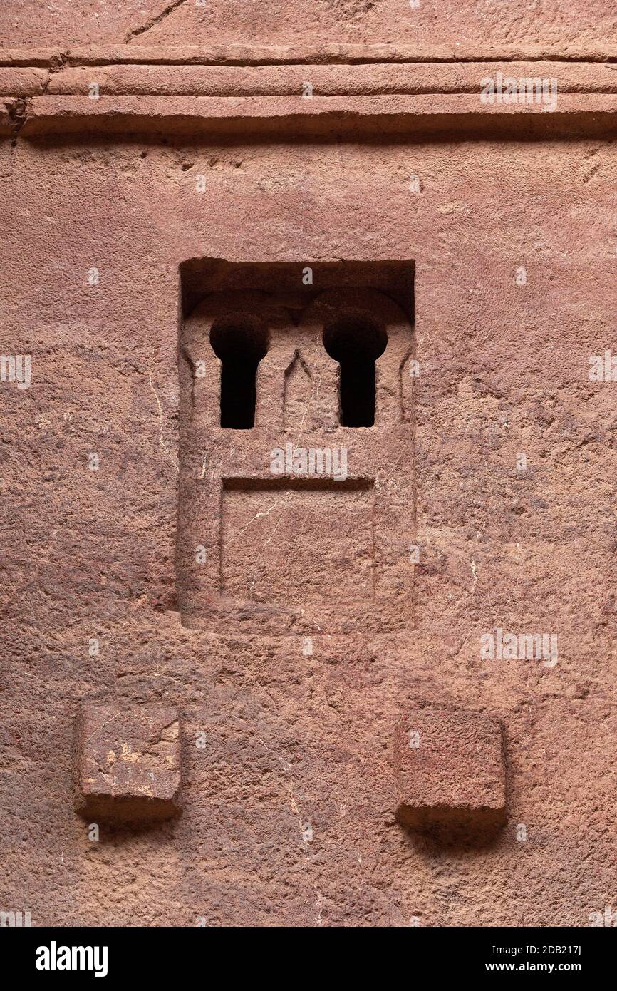 Biete Meskel - Nom anglais Maison de la Croix, église monolithe souterraine orthodoxe sculptée dans la roche. Site Du Patrimoine Mondial De L'Unesco, Lalibela Ethiopie, Banque D'Images