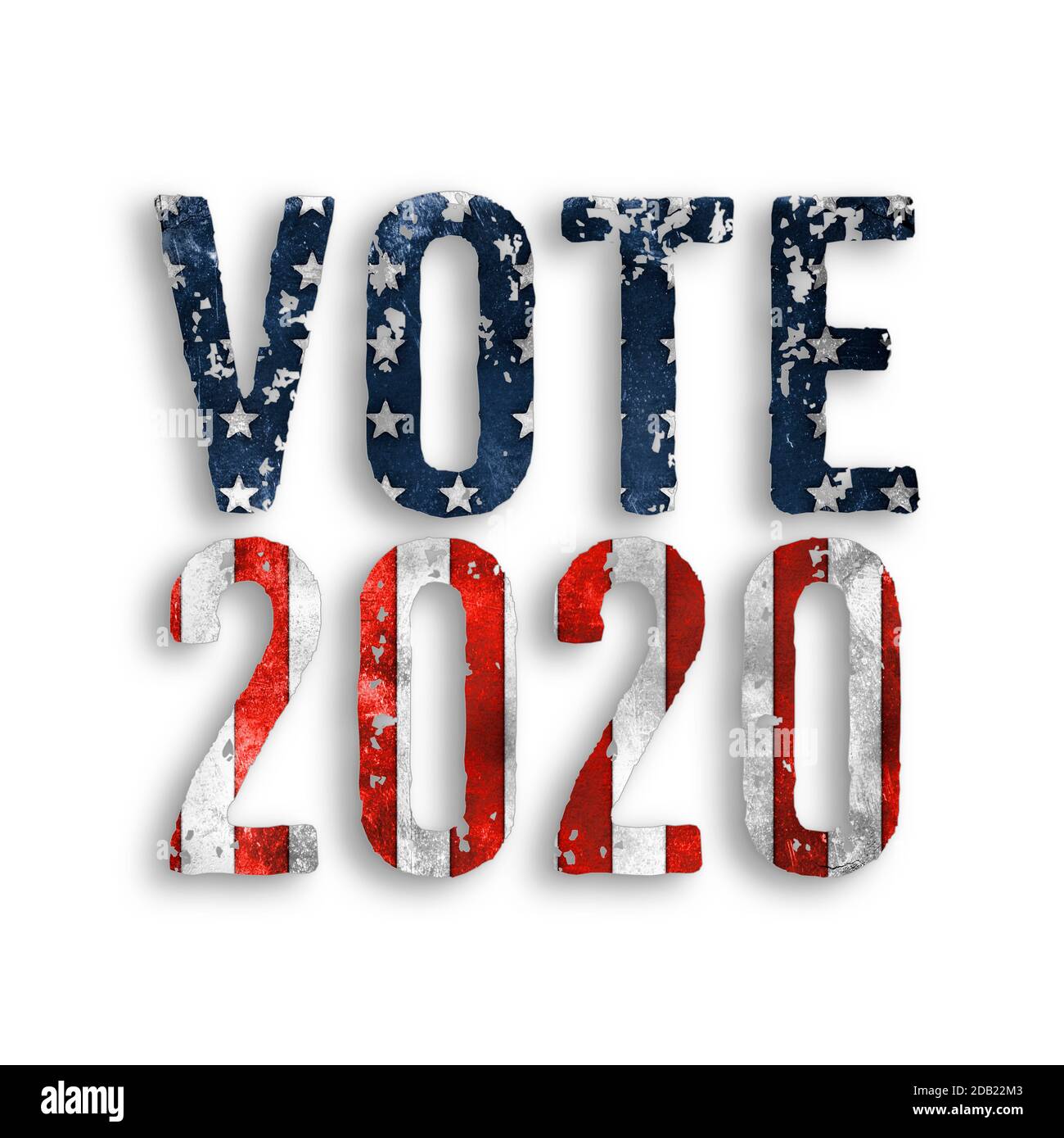 votez le texte en forme d'étoiles et de rayures pour le modèle 2020 Élections aux États-Unis d'Amérique Banque D'Images