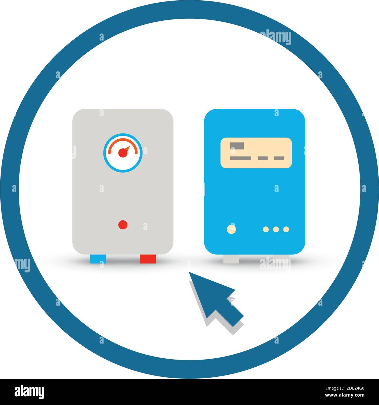 Chaudières à eau et à gaz à faible consommation d'énergie. Icône vecteur. Illustration de Vecteur