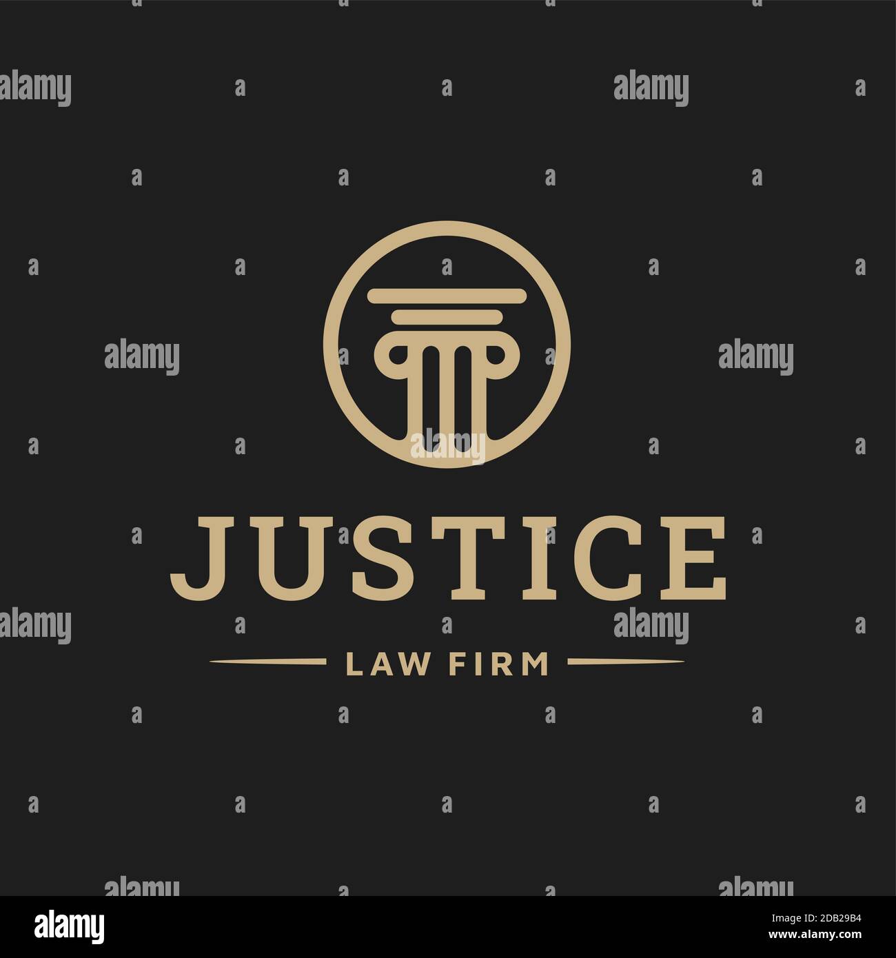 Logo du cabinet d'avocats et motif vectoriel. Juridique universel, avocat, balance de justice, design de style art ligne inspiré Illustration de Vecteur