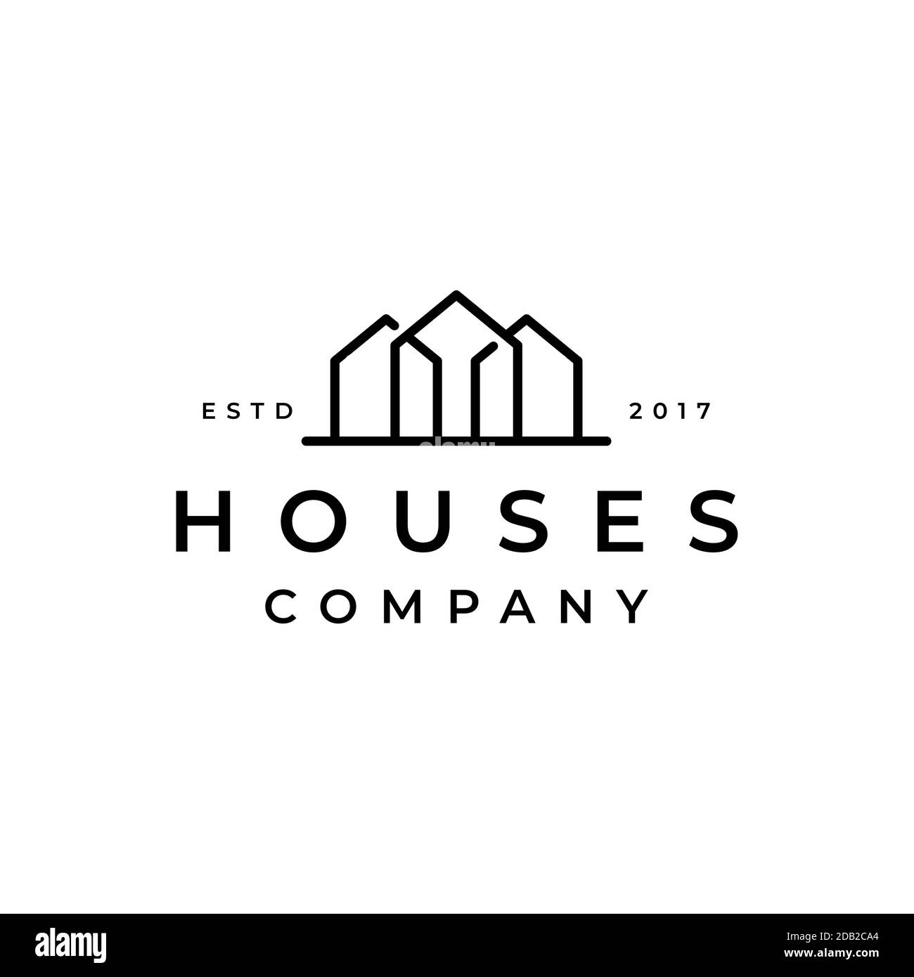 Design minimaliste du logo de la maison d'art Line Illustration de Vecteur