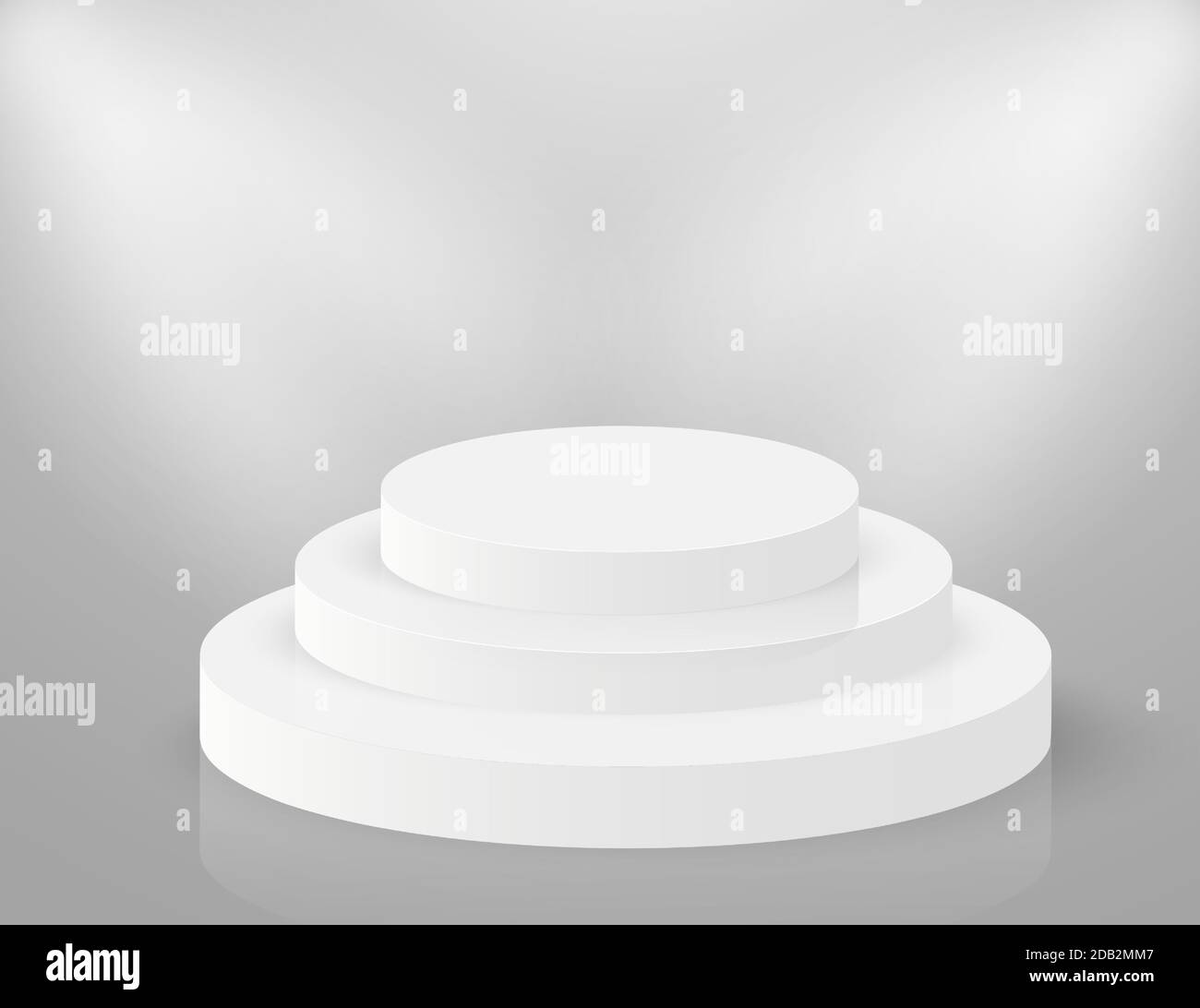 Podium 3D sur scène ronde. Entourez le piédestal blanc. Plate-forme de salle d'exposition vectorielle vide Illustration de Vecteur