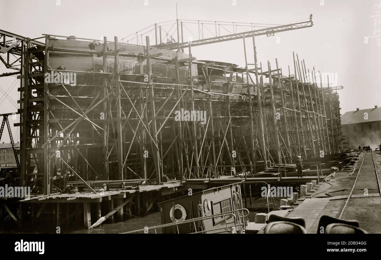 Construction du Battleship Arizona. Banque D'Images
