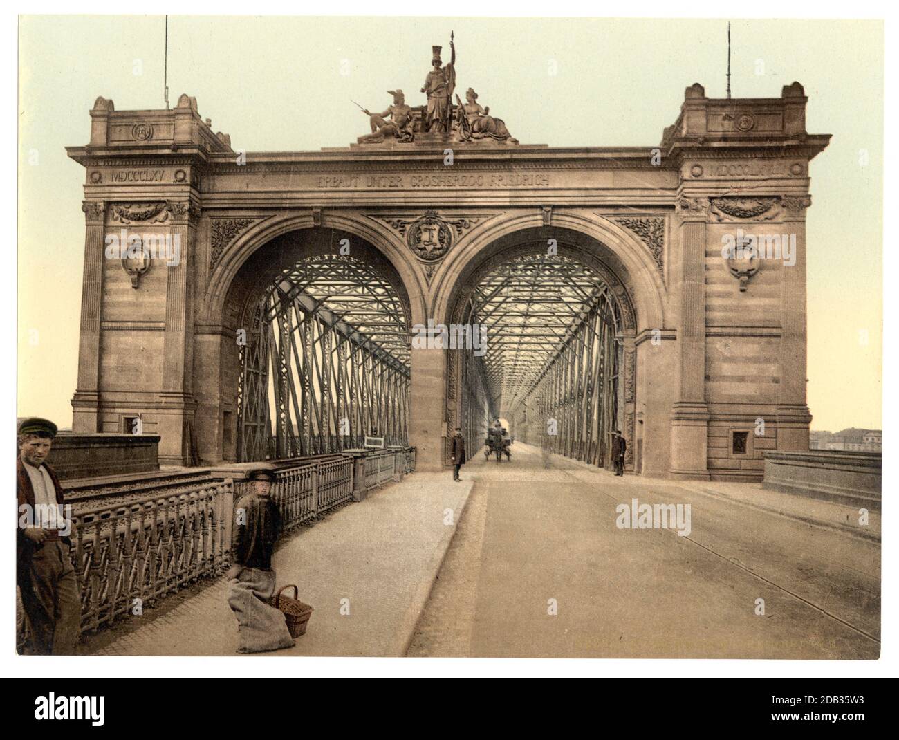 Le pont du Rhin, Mannheim, Baden, Allemagne. Banque D'Images