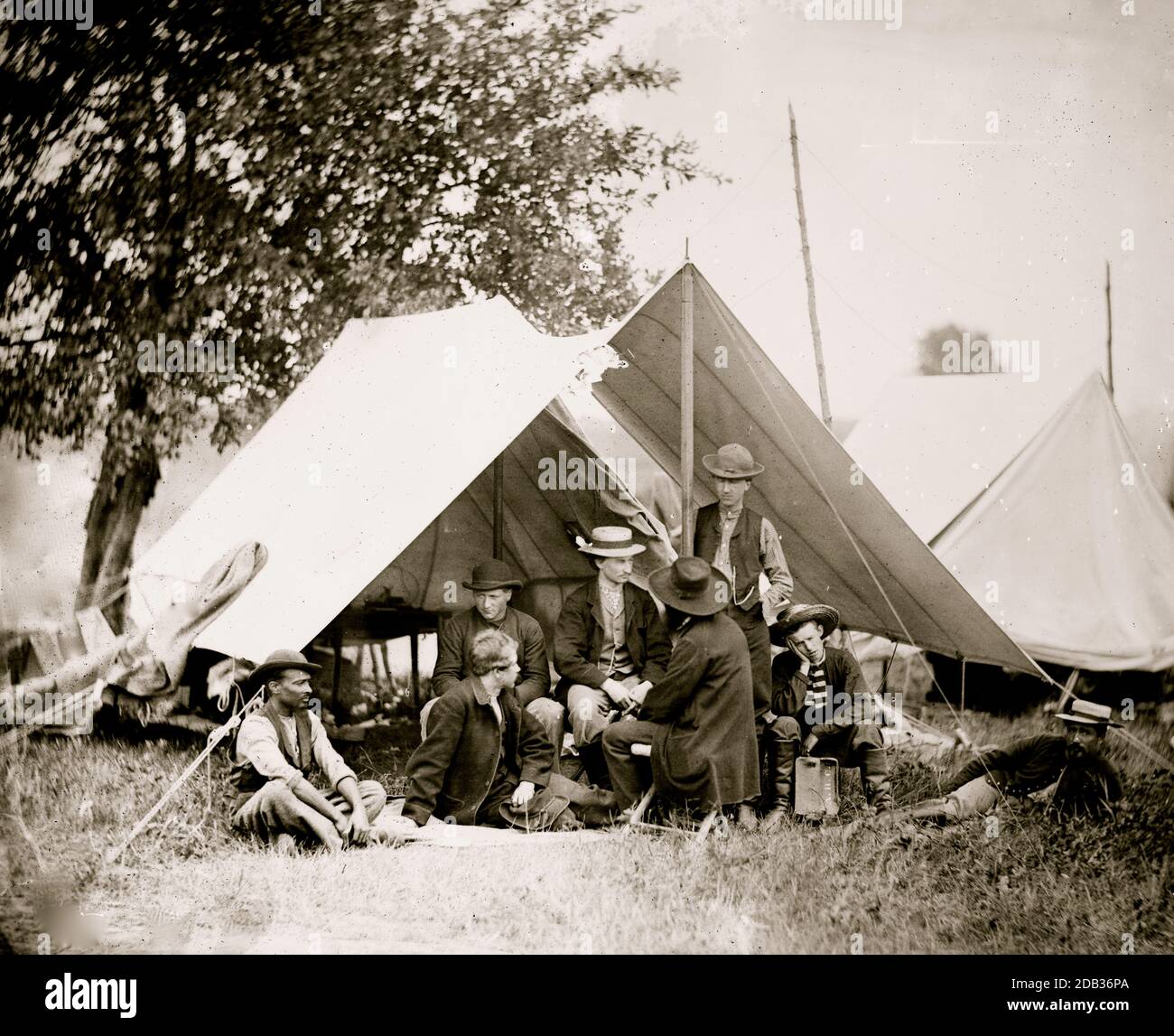 Eagleton, Virginie Groupe d'opérateurs télégraphiques militaires, quartier général, Armée du Potomac. Banque D'Images