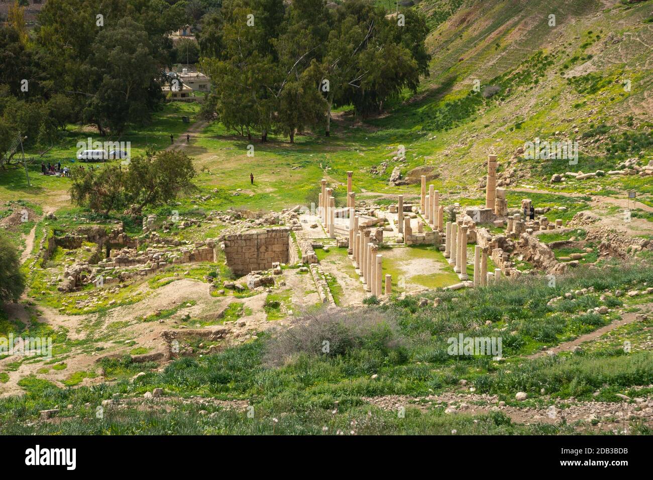 Decapolis ville de Pella, Tabqet Fahel, Jordanie Banque D'Images