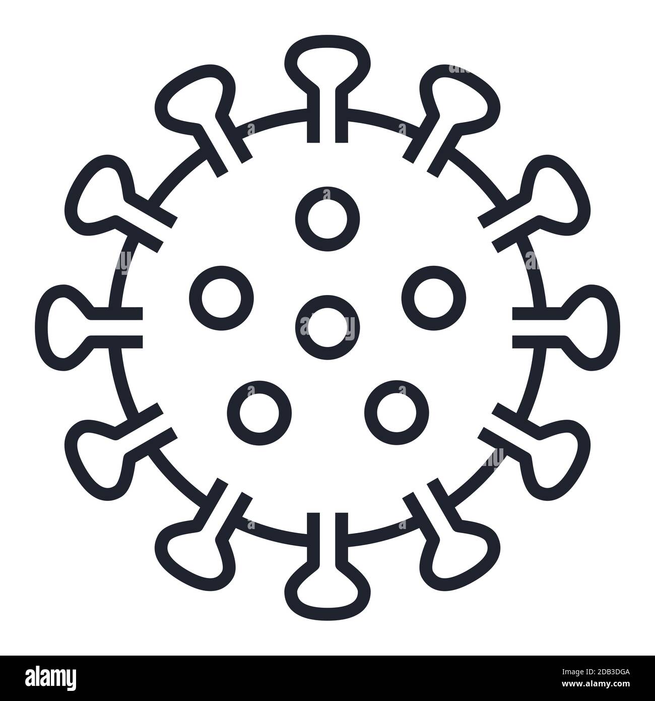 Icône d'illustration du vecteur du virus Corona ou symbole d'avertissement d'infection design art Illustration de Vecteur