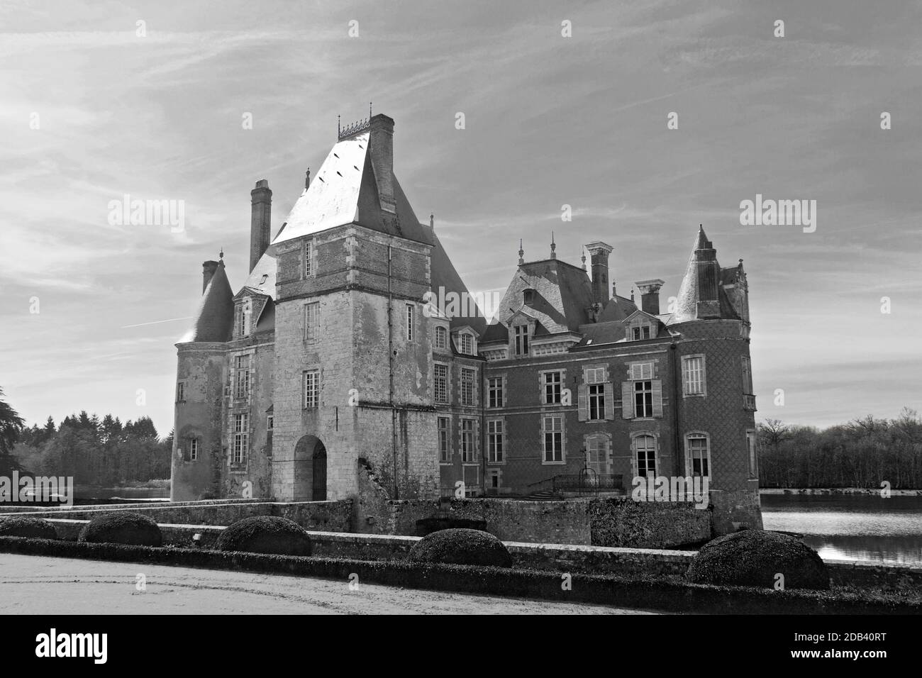 Château de La Bussiére (du pêcheur Château) dans la vallée de la Loire, France Banque D'Images